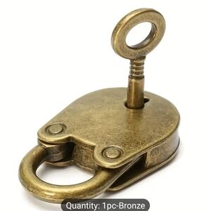Bronze Padlock with Key Brain Teaser
